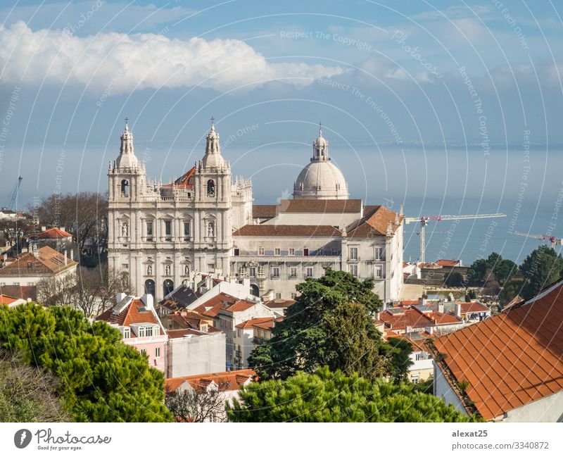 Mosteiro De Sao Vicente De Fora church in Lisbon, Portugal Vacation & Travel Church Building Architecture Facade Aircraft Old Historic White Religion and faith