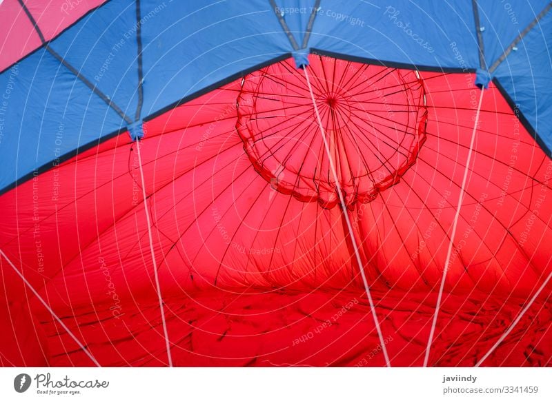 Balloon filling with air in Aeroestacion Festival in Guadix Joy Relaxation Leisure and hobbies Vacation & Travel Adventure Sky Clouds Transport Hot Blue Yellow