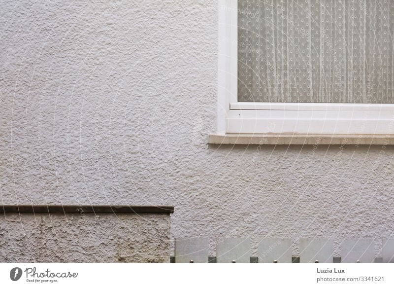 In front of the window Ludwigsburg Town Downtown Deserted Wall (barrier) Wall (building) Window Gray White Flat (apartment) Home country Gloomy Dreary