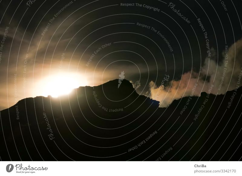 Sunset at Nebelhorn Winter sports Climbing Mountaineering Hiking Environment Nature Landscape Elements Earth Air Sky Clouds Sunrise Spring Climate change Rock