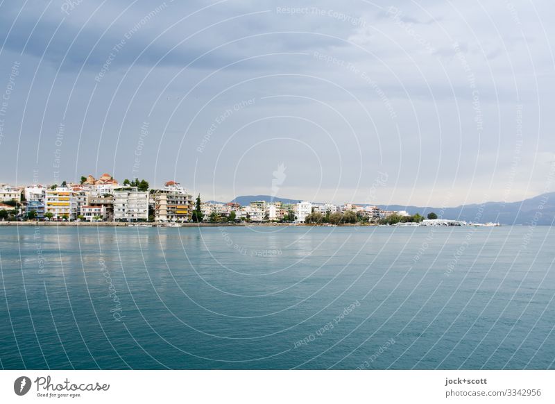 Gulf of Euboea Landscape Summer Mountain coast Ocean the Aegean Island Bay Greece Downtown Moody Horizon Idyll Environment Far-off places Surface of water