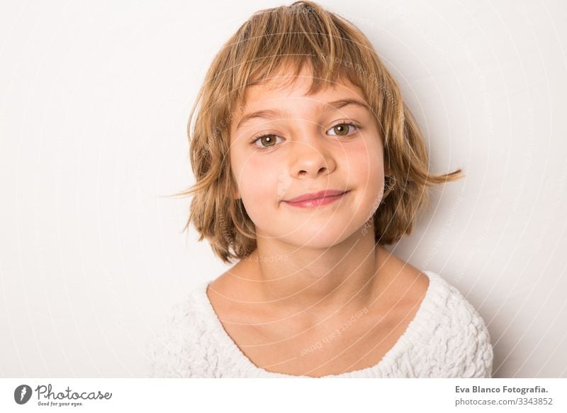 studio portrait smiling kid Portrait photograph Joy Child Cute Happiness Cheerful Beautiful Small Hair Exterior shot Face Girl Infancy Caucasian Smiling