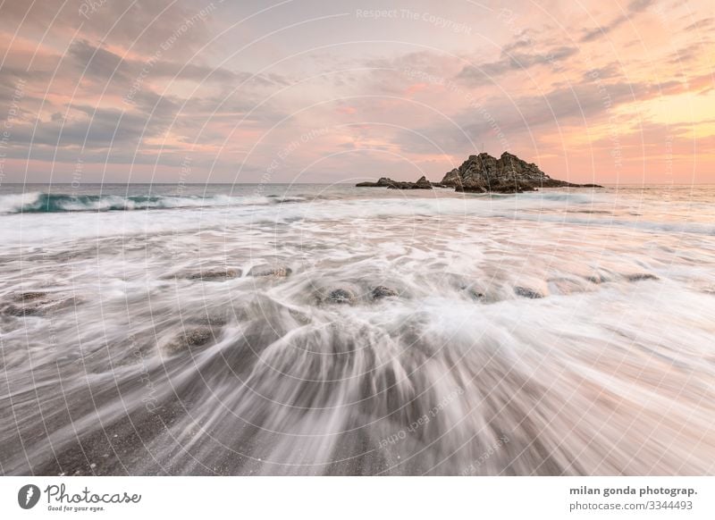 Crete. Beach Ocean Nature Coast Moody Europe Mediterranean Greece Greek Lasithi Sidonia seascape Sunset sea stack Evening Long exposure