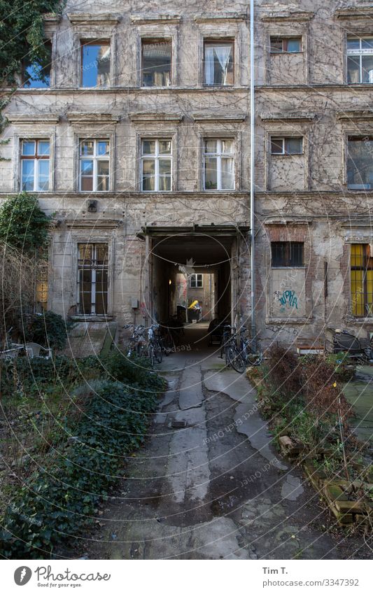 Backyard Berlin Prenzlauer Berg Town Capital city Downtown Old town Deserted House (Residential Structure) Manmade structures Building Facade Window Identity