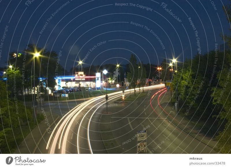 night traffic Night Ingolstadt Petrol station Transport lanzeit exposure Lights in the night