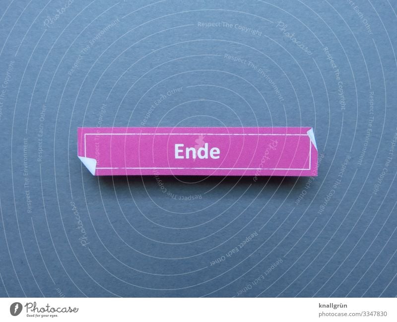 end End Communicate Signs and labeling Characters Word letter over Typography Latin alphabet Language Letters (alphabet) communication Colour photo Gray pink