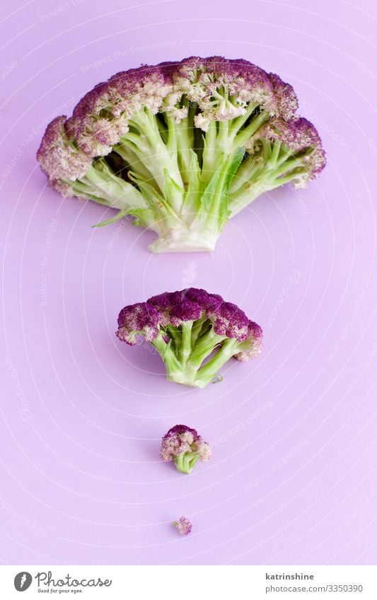 Fresh raw purple cauliflower on a light purple background Vegetable Nutrition Vegetarian diet Diet Group Green Cauliflower Raw Purple cabbage Monochrome health