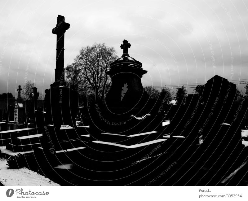 Cemetery Flanders Vacation & Travel Tourism Winter Snow Veurne Belgium Town Deserted Esthetic Dark Moody Sadness Concern Grief Death Tombstone War Belief