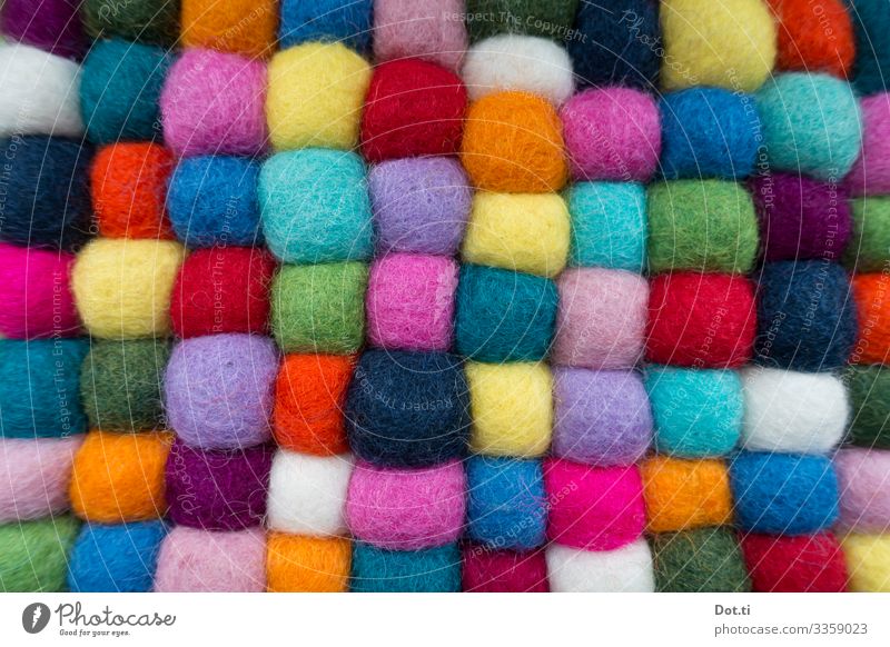 FELT Living or residing Decoration Multicoloured Felt balls felt carpet Carpet Floor mat HANGED Sphere Irregular Soft Colour photo Studio shot Close-up