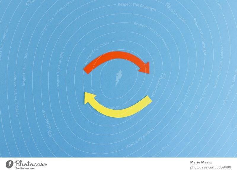 Circuit | Two arrows in a circle interaction circulation Arrow amplification Process illustration Illustration Movement Concepts &  Topics Circle Detail Round