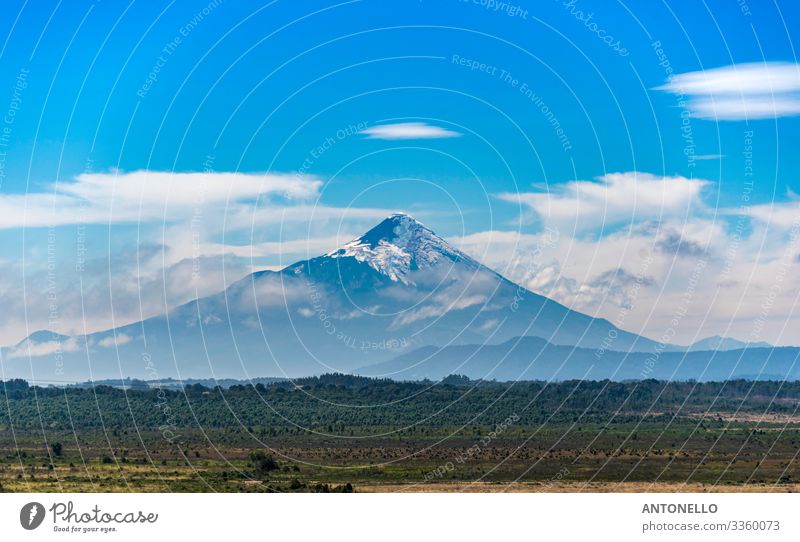 The perfect cone of the Osorno volcano in the southern of Chile Vacation & Travel Tourism Adventure Summer Mountain Environment Nature Landscape Earth Sky