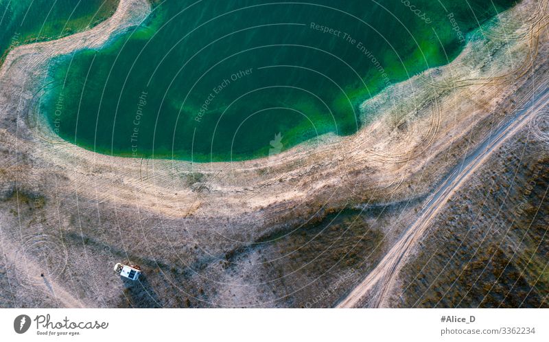 Camper at the Reservoir from Montargil view from above Ponte de Sor Portugal aerial aerial photography aerial view alentejo background beautiful calm camper