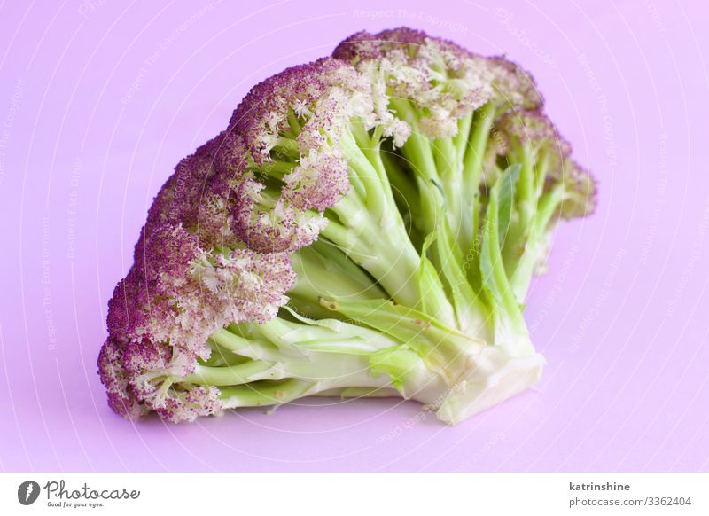 Fresh raw purple cauliflower on a light purple background Vegetable Nutrition Vegetarian diet Diet Group Green Cauliflower Raw Purple cabbage health healthy