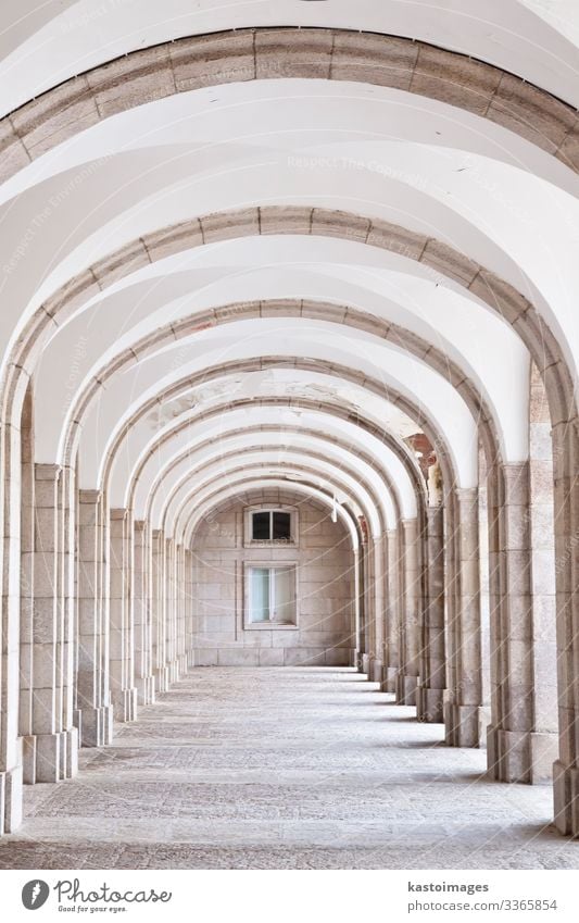 Arched hall - architectural detail of The Benedictine Abbey Style Vacation & Travel Tourism Lamp Art Museum Culture Library Earth Palace Building Architecture