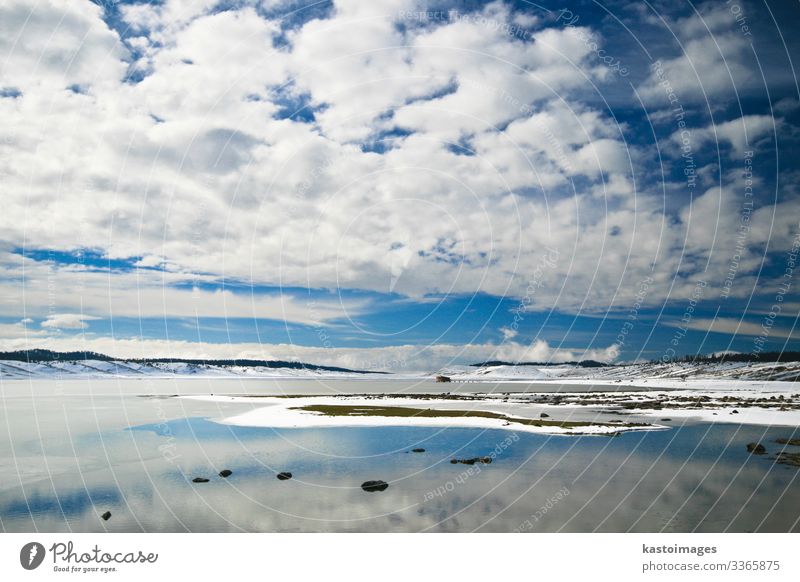 Winter landscape in Atlas mountains, Morocco. Beautiful Snow Environment Nature Landscape Sky Clouds Climate Weather Tree Grass Forest Rock Lake River Stone