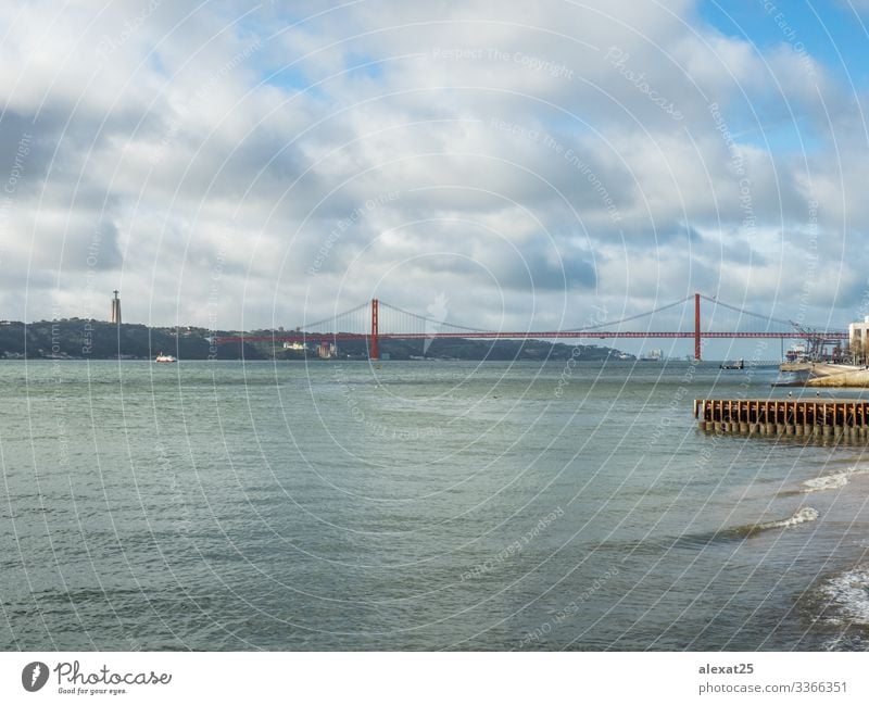 April 25 bridge in Lisbon - Portugal Vacation & Travel Tourism 18 - 30 years Youth (Young adults) Adults Landscape Sky River Bridge Architecture Transport Metal