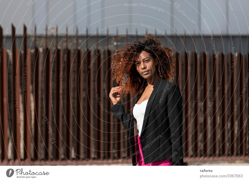 beautiful afro woman standing in the street in a sunny day Lifestyle Happy Beautiful Face Vacation & Travel Human being Feminine Young woman