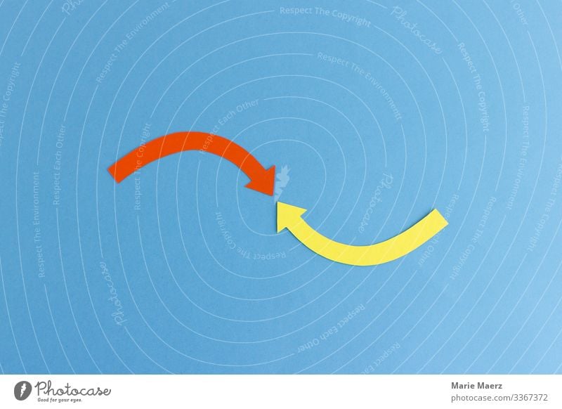 Interaction| Two arrows point at each other Illustration Movement Concepts &  Topics Circle Detail Arrow to each other at the same time Effect Business two