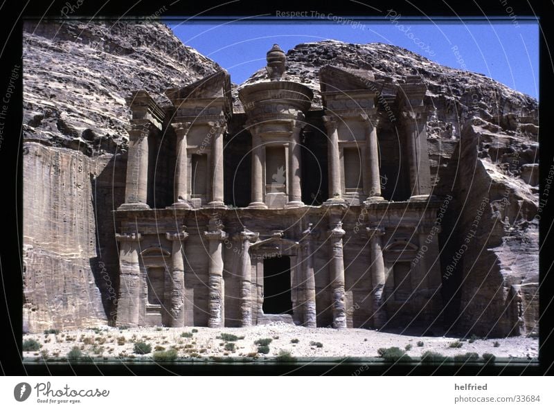 Petra Ed-deir Near and Middle East Jordan Grave Arabia Architecture ed-Deir god stamp Desert ObodasIII