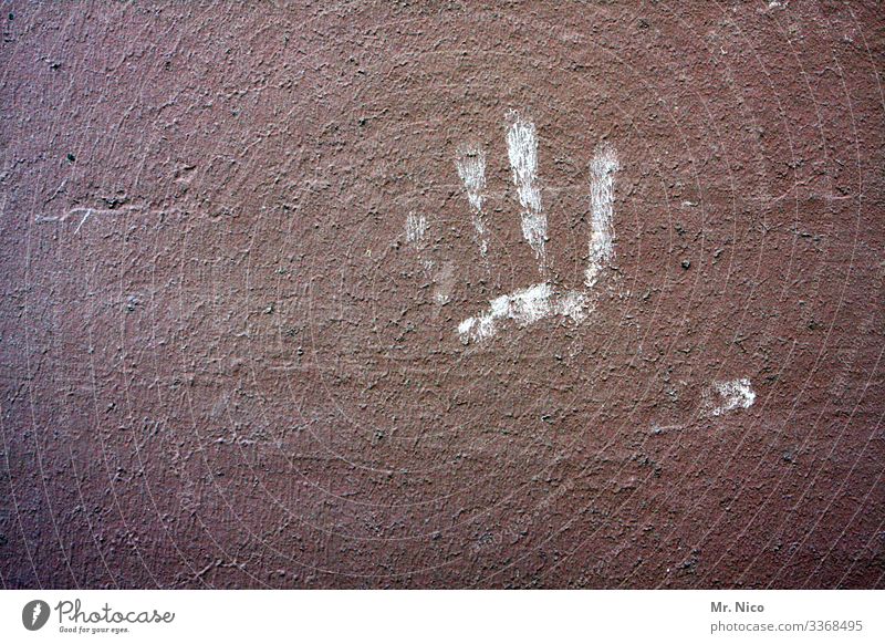 printed product | leaves traces by hand Fingers Wall (barrier) Wall (building) squeeze give me five Fingerprint stop leave traces Eternalized handprint