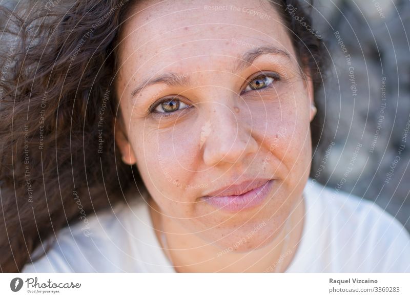 Portrait of a woman with beautiful eyes. Beautiful Face Woman Adults Eyes 1 Human being 30 - 45 years Brunette Smiling Happiness Brown White young people