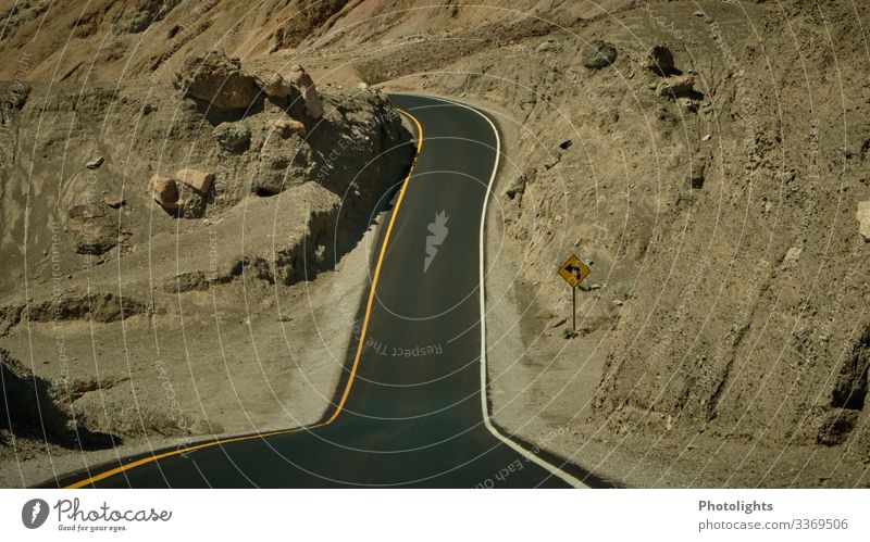 Street Sink - Death Valley - USA Vacation & Travel Adventure Summer Round trip Environment Nature Landscape Earth Sand Climate Warmth Drought Hill Rock Desert