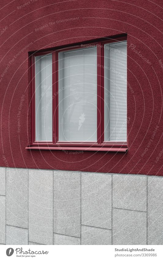 Window of a modern building Lifestyle House (Residential Structure) Town Hunting Blind Building Architecture Facade Stone Dark Simple Modern New Clean Gray Red