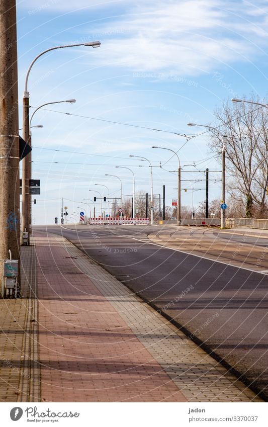 empty streets (20). Street Empty Transport Deserted Traffic infrastructure Lanes & trails Colour photo Road traffic Motoring Lantern deserted free text space