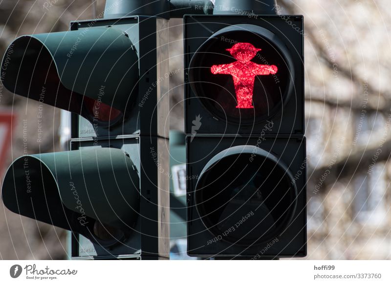 red traffic light - pedestrian stop Traffic light Transport Pedestrian Rule Red Stop ampelmännchen Crossroads Stand City traffic light circuit Road sign