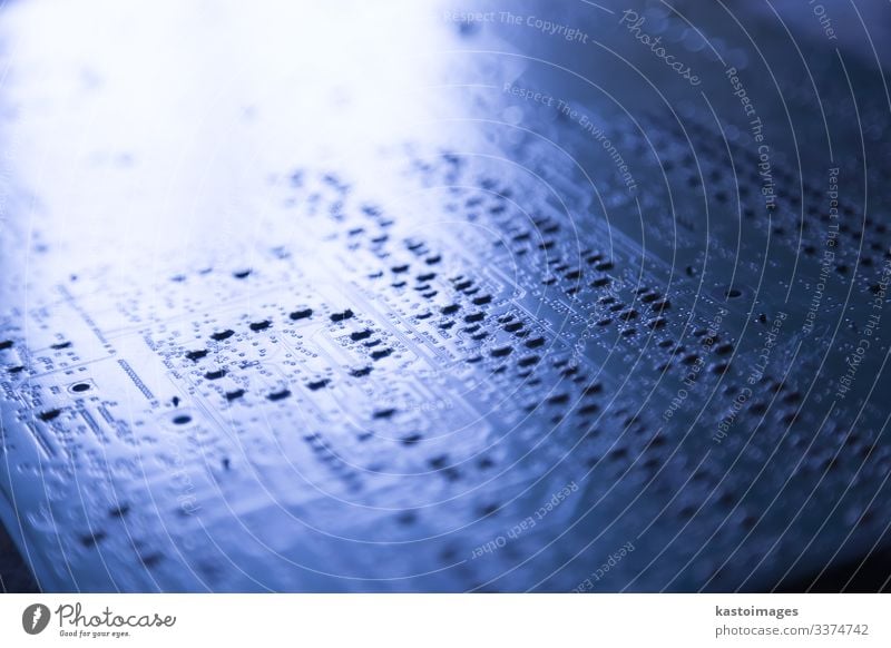 Close up of electronic circuit board. Design Science & Research Industry Computer Technology Internet Line Dark Modern Blue hardware Motherboard Token Digital