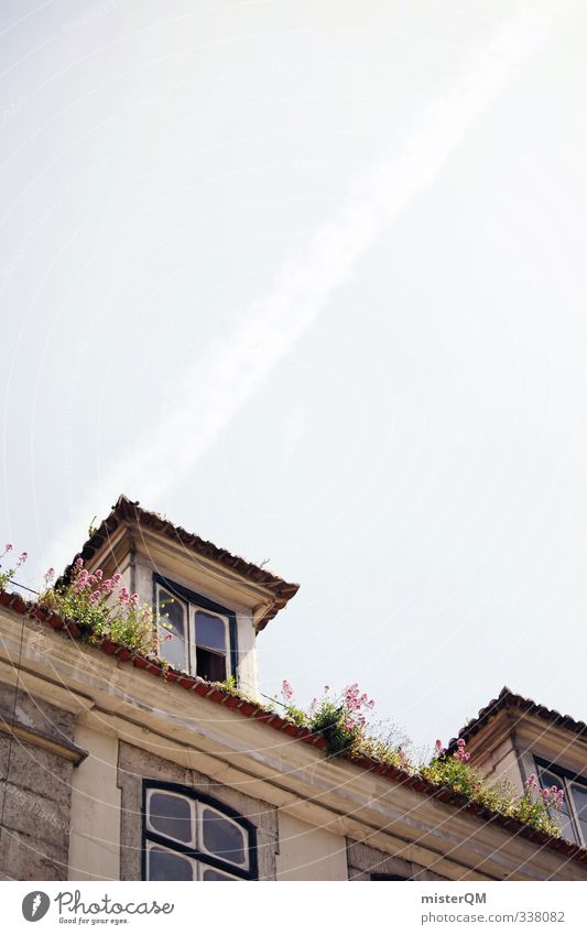 Lisbon's roofs. Art Esthetic Contentment Living or residing House (Residential Structure) Roof Facade Vacation destination Summer vacation Sky Derelict Idyll