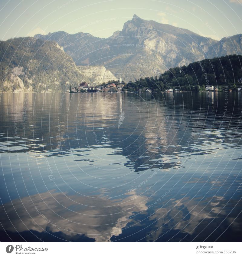 sleeping Greek Environment Nature Landscape Elements Earth Water Sky Clouds Summer Beautiful weather Foliage plant Forest Hill Rock Mountain Lakeside Village