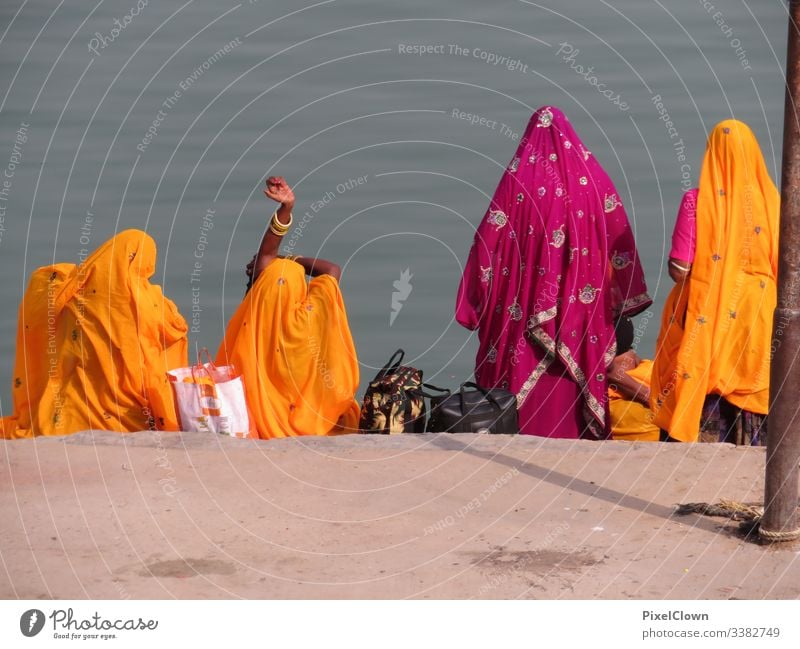 Women in India at the river India, women, robes, river, Travel, Water Vacation & Travel Asia Far-off places