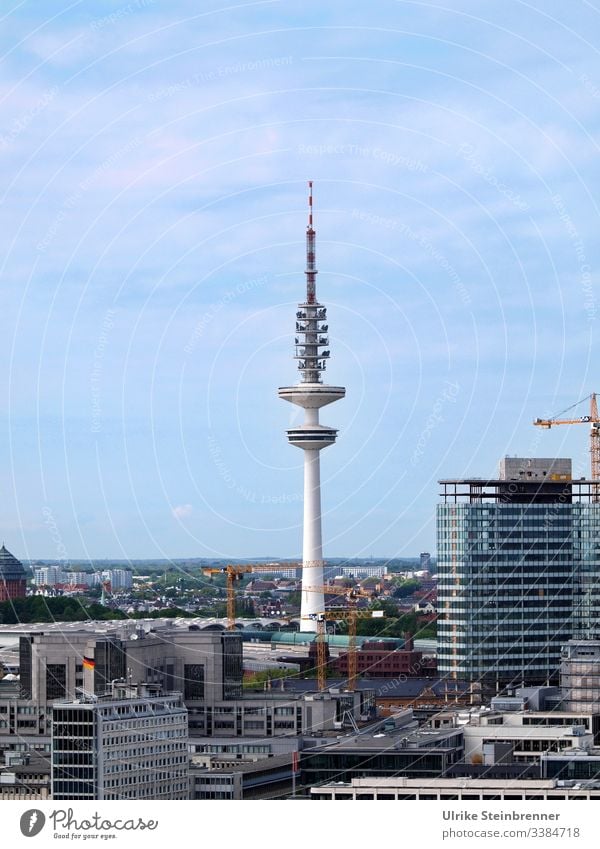 Heinrich Hertz Tower in Hamburg built Television tower Architecture Manmade structures Tourist Attraction Downtown Town Skyline City Port City vantage point