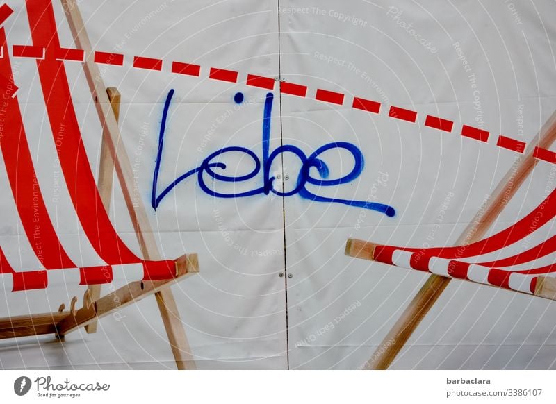 Live lettering beach chair Deckchair Graffiti Stripe Life Summer Cloth Art street art Street art photos