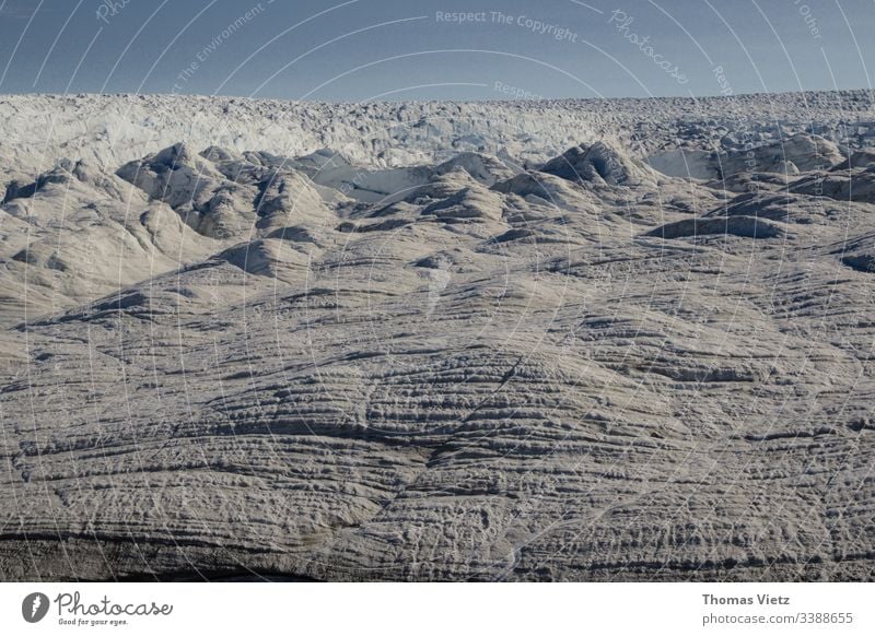 Greenland mainland ice Ice Glacier Climate Cold White Snow ClimateClimate change endless wide Landscape Horizon infinitely Frost Exterior shot Deserted