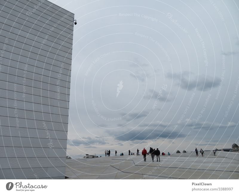 Opera in Oslo, Norway Exterior shot Vacation & Travel Colour photo Culture Architecture Town