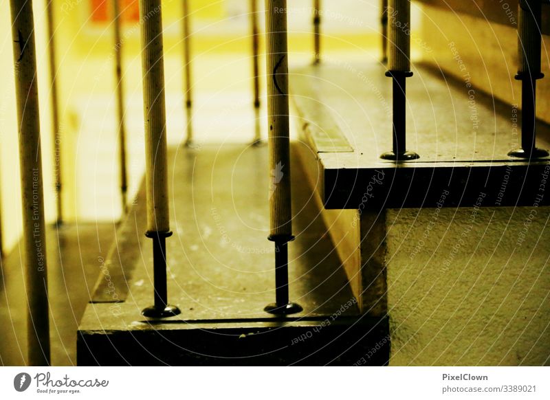 Steps Stairs, house, corridor, architecture, yellow Handrail Staircase (Hallway) Architecture Banister Light Upward House (Residential Structure)