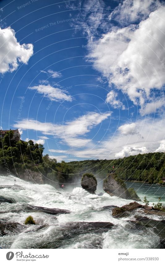 purely in case Environment Nature Water Sky River Waterfall Exceptional Rhein falls Colour photo Exterior shot Deserted Day Wide angle