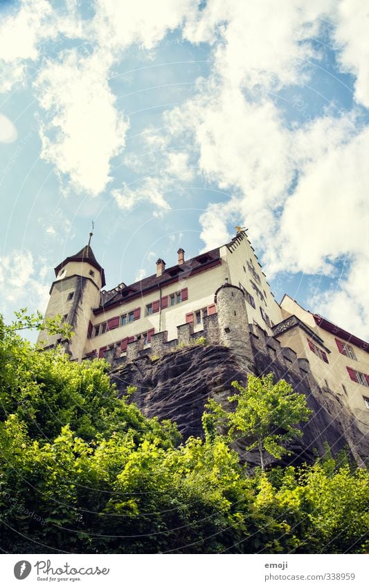 carved in stone Sky Beautiful weather Bushes Hill Rock Castle Tourist Attraction Landmark Monument Old Historic Natural Colour photo Exterior shot Deserted Day