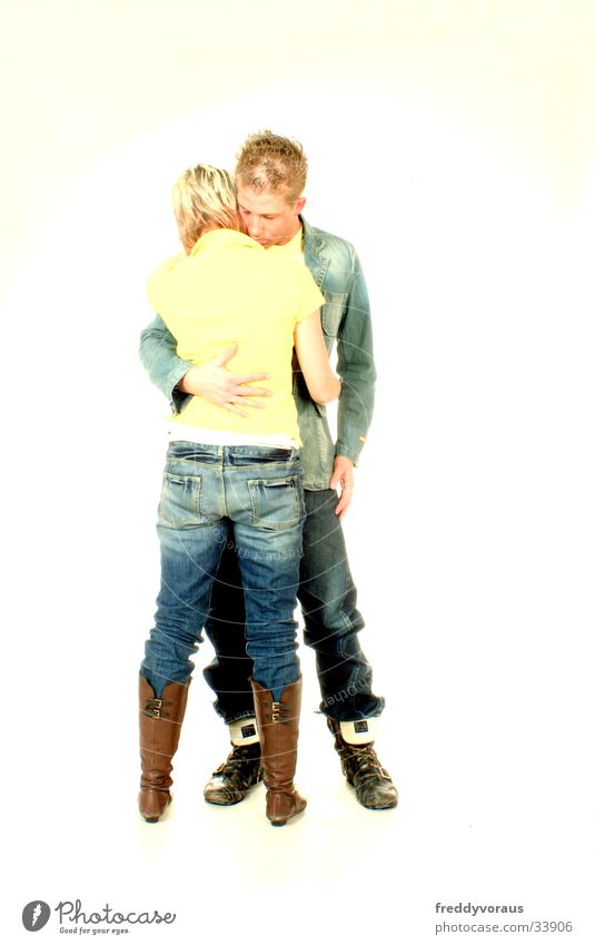 nadin&bo Man Woman Embrace Yellow Love Jeans Fashion Lovers