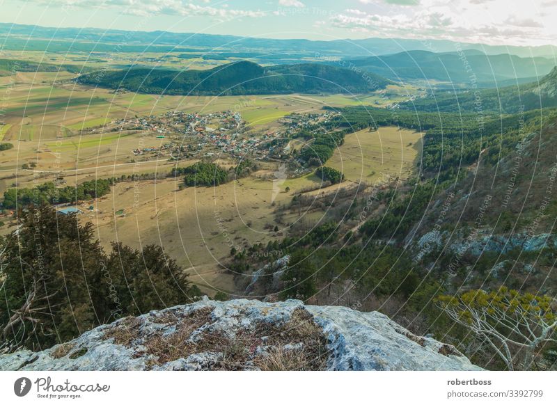 The western part of the Hohe Wand with its steep rock faces dropping away to the south. Alpen Alps Austria Daytime Distant View Europe High Mountain Range