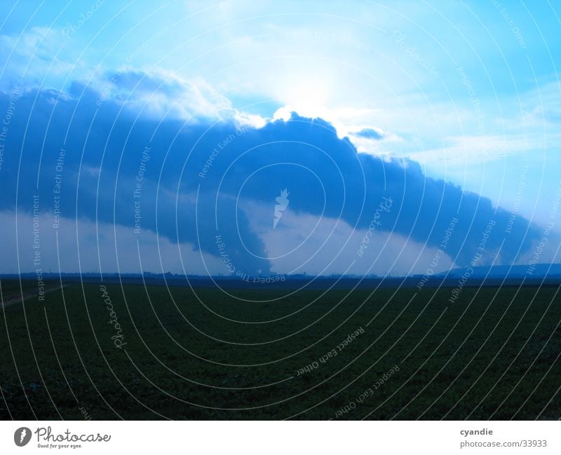 environmental contamination Clouds Field Environmental pollution Landscape Sun Sky