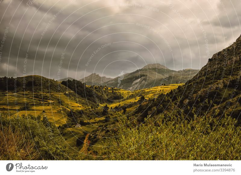 Mountain beautiful view from valley to top of the mountain with clouds amazing landscape amazing view background beautiful mountain view beautiful trail blue