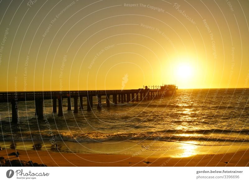 Landing stage in Namibia's twilight evening shot Exterior shot few colours romantic aura Vacation & Travel Colour photo Subdued colour Tourism Sky clear