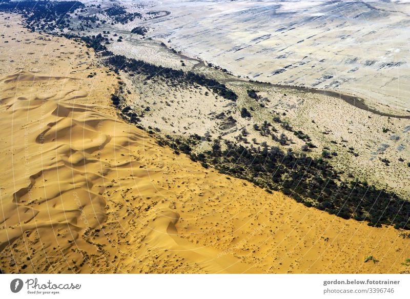 Desert Namibia formed by the wind! Colour photo day recording Deserted free surfaces Bird's-eye view Brown tones Light and shadow Vacation & Travel Freedom Sky