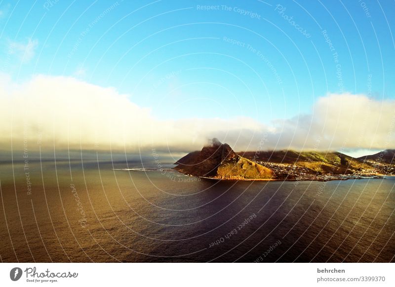 sunrise over hout bay Contrast Light Exterior shot Colour photo Cape Town Wanderlust South Africa Fantastic Exceptional Ocean Coast Beach Waves Mountain Sky