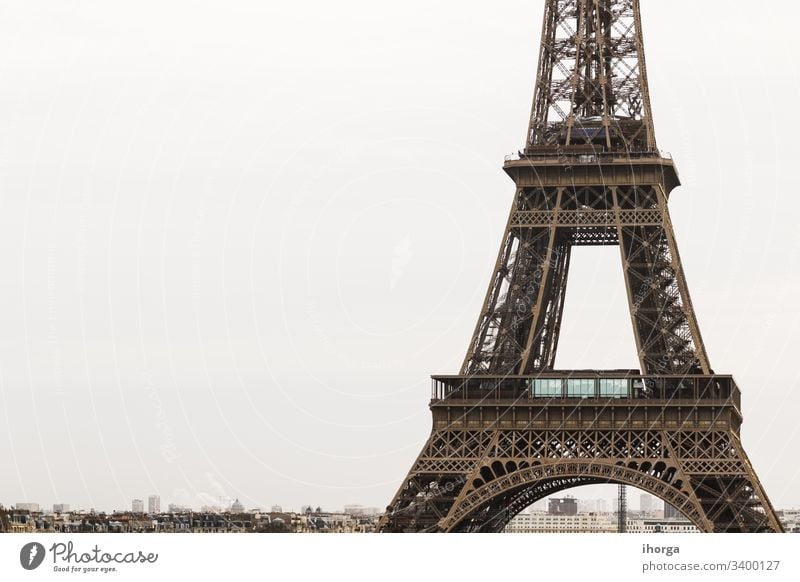 View of the Eiffel Tower in Paris, France architectural architecture attraction beautiful beauty building city cityscape construction destination destinations