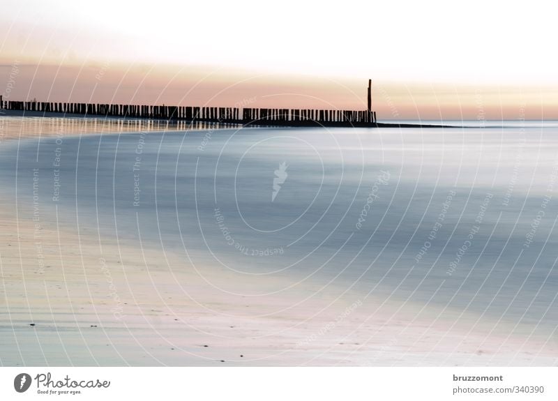 Noordzee Elements Water Coast Beach Ocean North Sea North Sea beach North Sea coast Sand Blue Pink Cool (slang) Break water Abstract Deserted Pastel tone