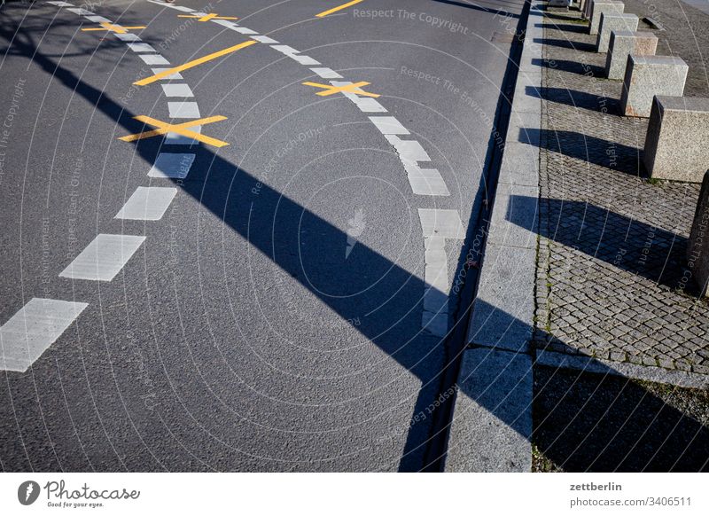 curve Turn off Asphalt Highway on the outside Berlin Charlottenburg Corner Lane markings spring Spring Capital city Clue edge Curve Line Left Middle navi